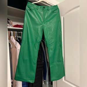 Green faux leather Pants